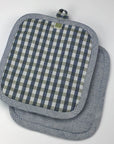 Kitchen Pot Holders - Gingham Check - Set of 2