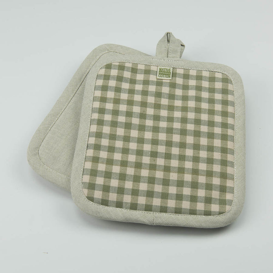 Kitchen Pot Holders - Gingham Check - Set of 2