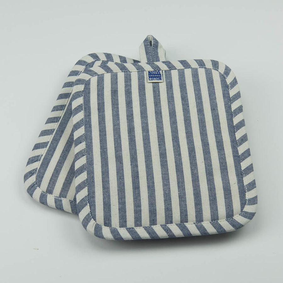 Kitchen Pot Holders - Ticking Stripe - Set of 2