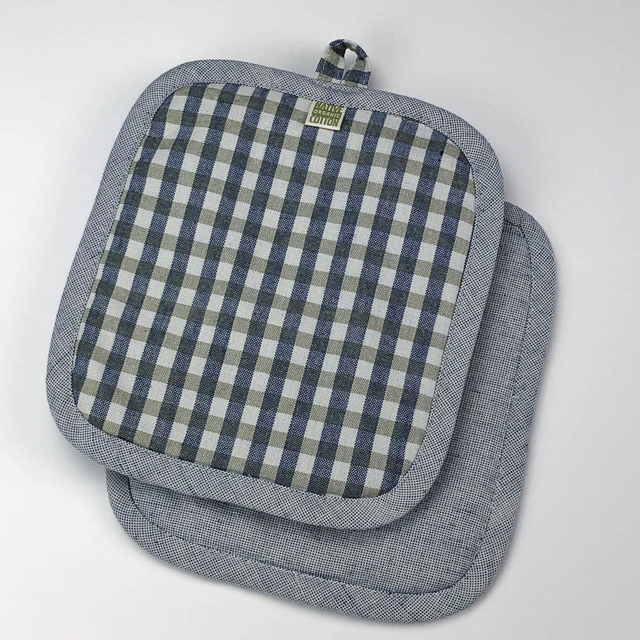 Kitchen Pot Holders - Gingham Check - Set of 2