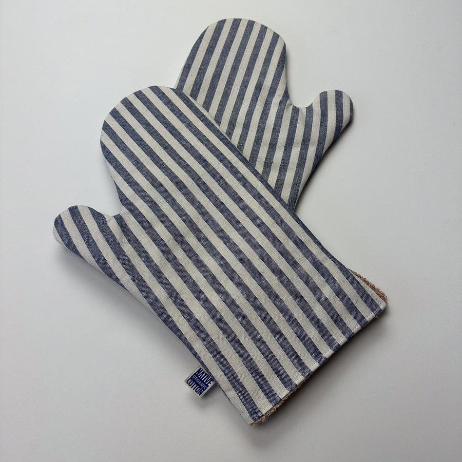 Oven Mitts - Set of 2 - Indigo Stripe